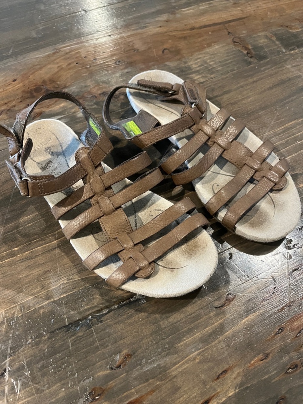 Ahnu Brown Leather Strappy Sandals